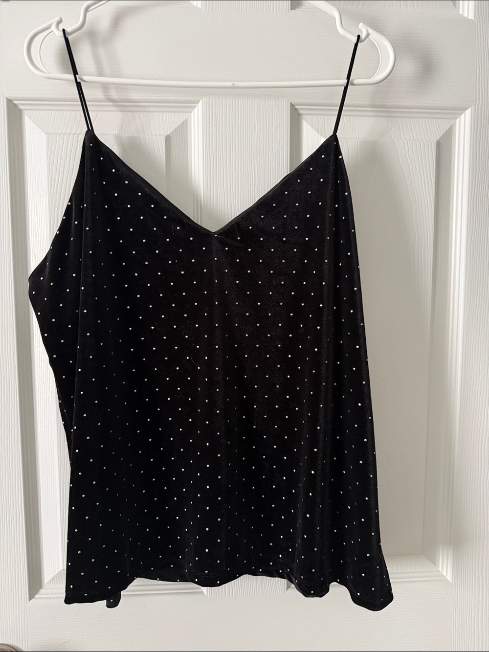 Maurices Black Velvet Cami with Silver Dot Accents